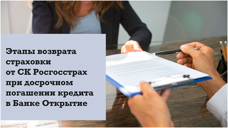 Возврат страховки от СК Росгосстрах при досрочном погашении кредита в Банке Открытие