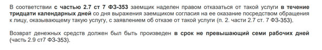 Отказ от договора с ООО «НЮС» (услуги и страховка «ВСК»)